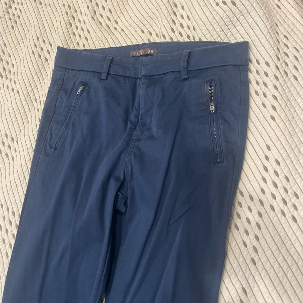 Level 99 Blue Chinos Classic Straight-Leg